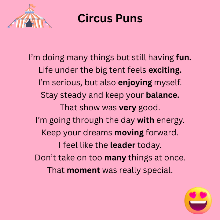 Circus Puns One Liners
