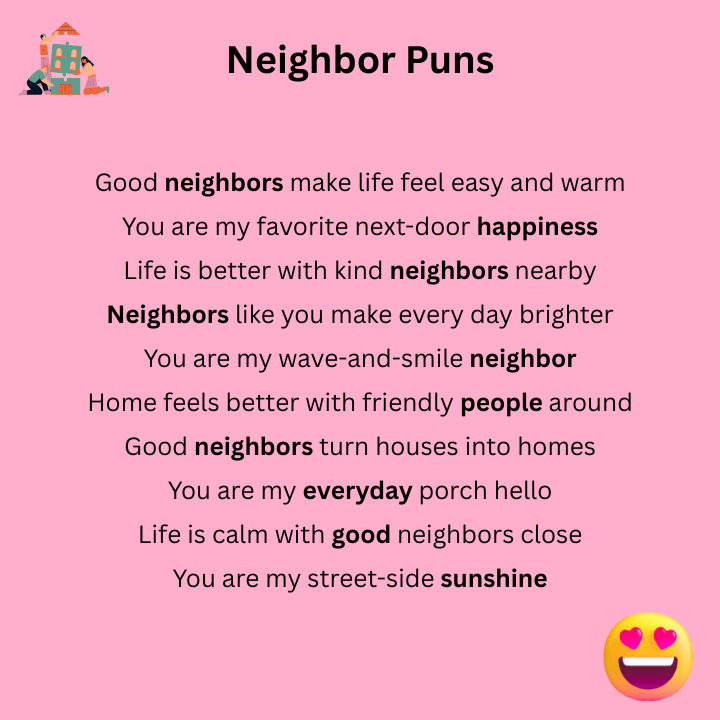 Neighbor Puns One Liners