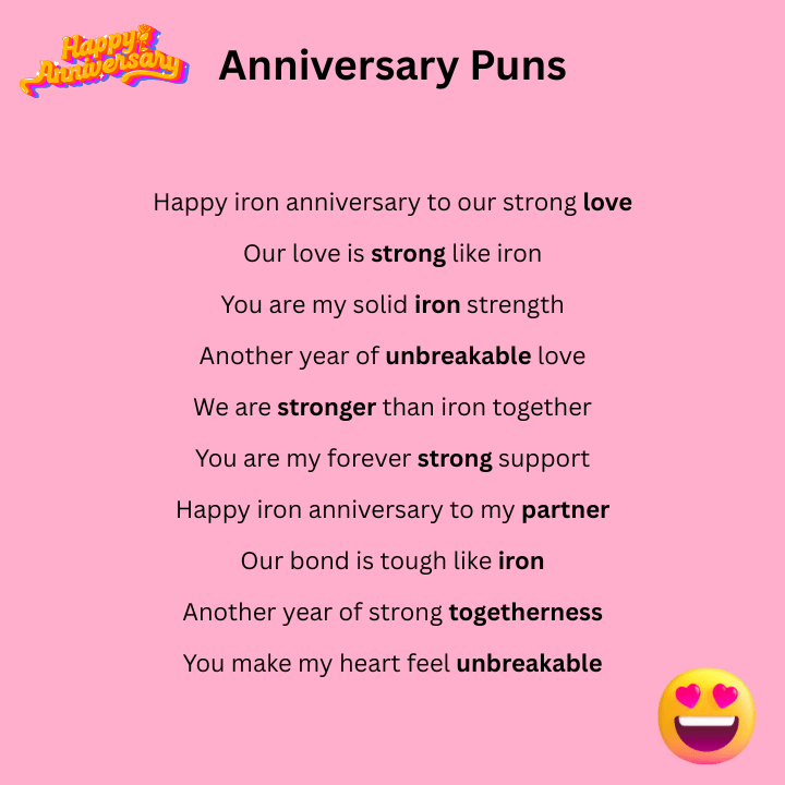 Iron Anniversary Puns